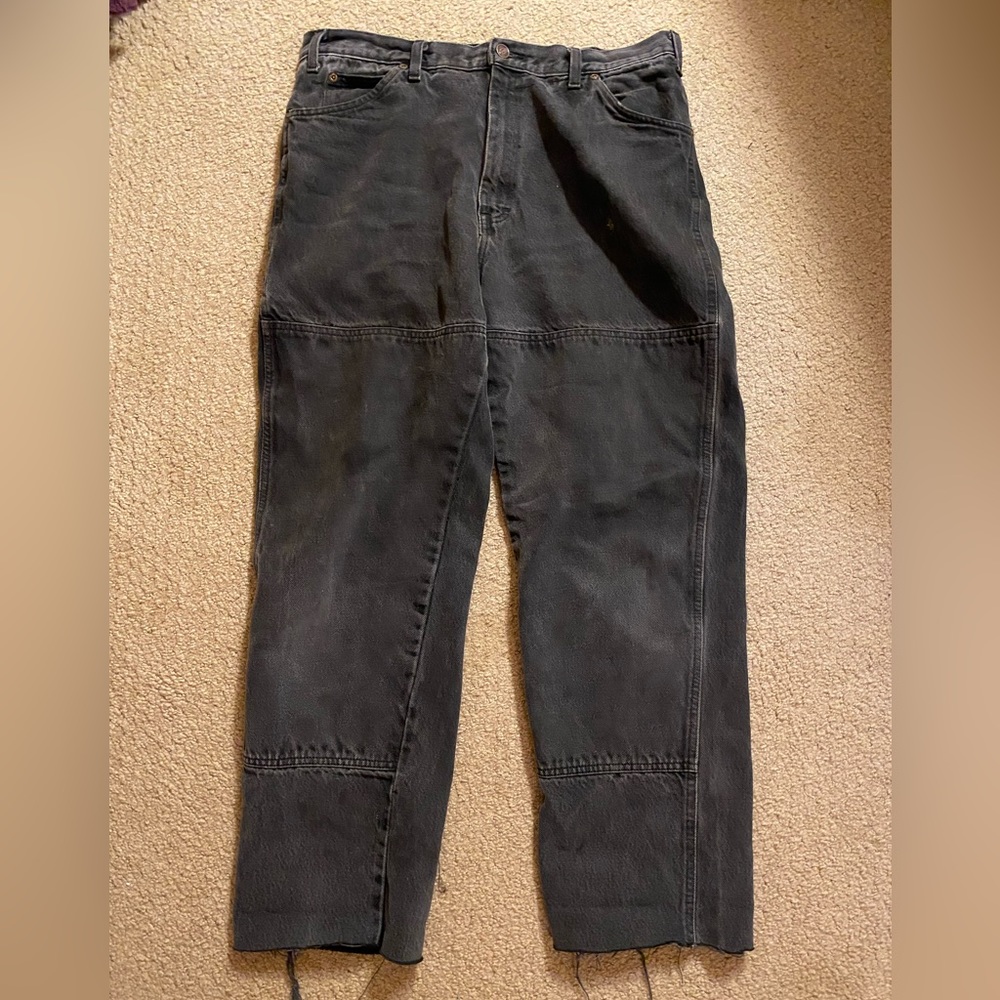 Rare Vintage Cropped Dickies Black Double Knee Jeans